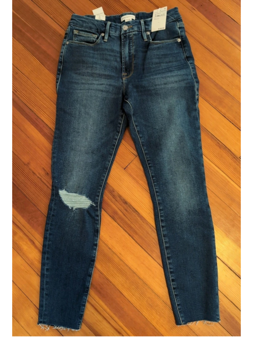 Good American Jeans Womens 4/27 Good Legs Crop Skinny Stretch Ripped Classic